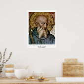 聖ベネディクトの先頭Fra Angelico著 ポスター (キッチン)