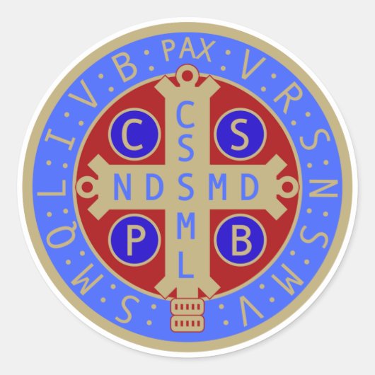 聖ベネディクト勲章ステッカーのシート ラウンドシール (正面)