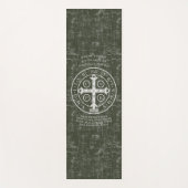 聖ベネディクト勲章ラテン祈りの言葉 ヨガマット (正面)