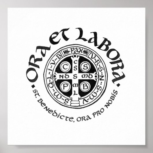 聖ベネディクト書道ポスター ポスター (正面)