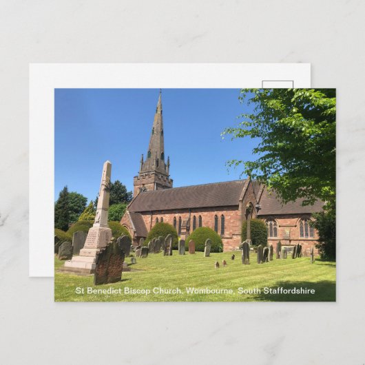 聖ベネディクト・ビスコップ教会ウォンボーン(犬)スタッフォード シーズンポストカード (正面/裏面)