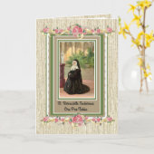 聖ベルナデットカトリック宗教聖なる修道女 カード (黄色い花)