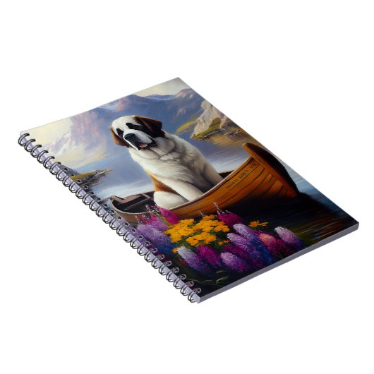 聖ベルナールをパドルに乗せる風光明媚な冒険 ノートブック (右側)