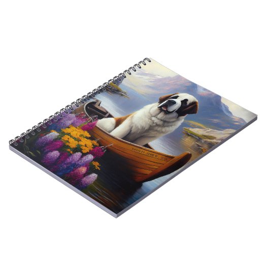 聖ベルナールをパドルに乗せる風光明媚な冒険 ノートブック (左側)