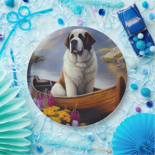 聖ベルナールをパドルに乗せる風光明媚な冒険 ペーパープレート (パーティー)