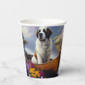 聖ベルナールをパドルに乗せる風光明媚な冒険 紙コップ (裏面)