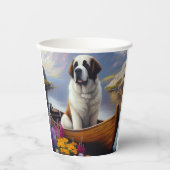 聖ベルナールをパドルに乗せる風光明媚な冒険 紙コップ (正面)