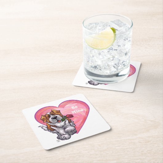 聖ベルナール・バレンタインデー スクエアペーパーコースター (インサイチュ)