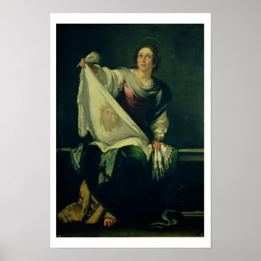 聖ベロニカ1625-30(キャンバス上の油) ポスター (正面)