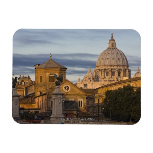 聖ペテロのドームの早朝の明かり マグネット (横)