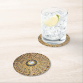 聖ペテロ大聖堂のドーム - イタリア、ローマ、バチカン ラウンドペーパーコースター (インサイチュ)