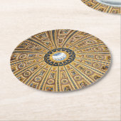 聖ペテロ大聖堂のドーム - イタリア、ローマ、バチカン ラウンドペーパーコースター (アングル)