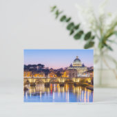 聖ペテロ大聖堂アットナイトローマイタリア ポストカード (スタンド正面)