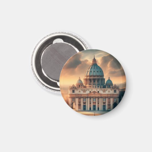 聖ペテロ大聖堂イタリア・ヨーロッパ旅行 マグネット (正面/裏面)