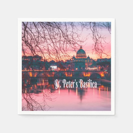 聖ペテロ大聖堂,ローマ,イタリア スタンダードカクテルナプキン (正面)