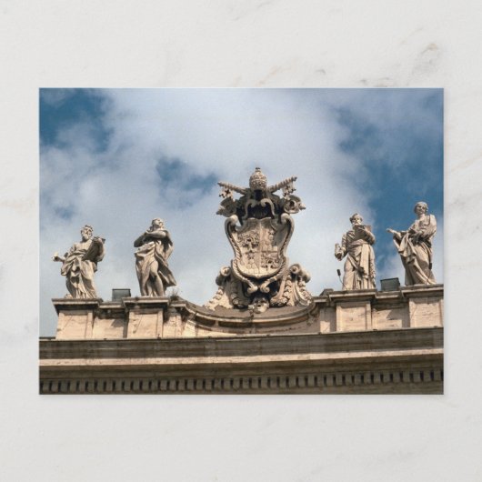 聖ペテロ教会の入り口の上の教皇の腕 ポストカード (正面)