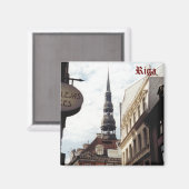 聖ペテロ教会、リガ、ラトビア。 マグネット (正面/裏面)