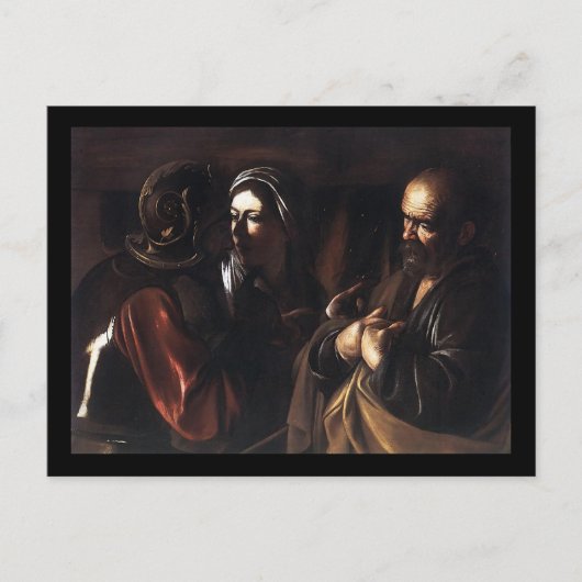 聖ペトロの否定カラヴァッジョ ポストカード (正面)