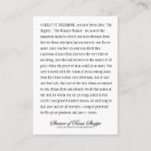 聖ペレグリン聖人がん神聖カード 名刺 (裏面)