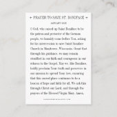 聖ボニフェイスマニトオックカトリック教会祈りの言葉カード プレイスカード (裏面)