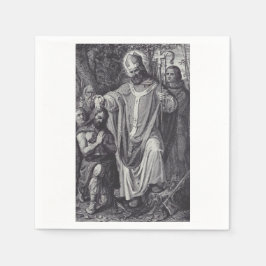 聖ボニフェイス英語ベネディクト派の僧侶 スタンダードカクテルナプキン