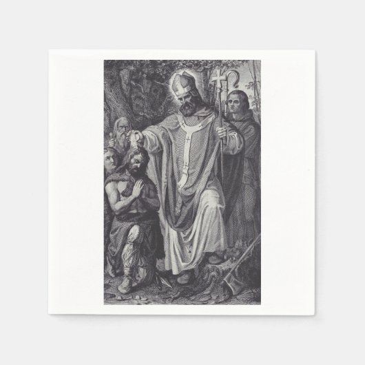 聖ボニフェイス英語ベネディクト派の僧侶 スタンダードカクテルナプキン (正面)