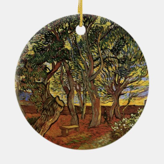 聖ポール病院の庭(せいポールびょういんのにわ)by ヴィンセント・ヴァン・ゴッホ セラミックオーナメント (裏面)