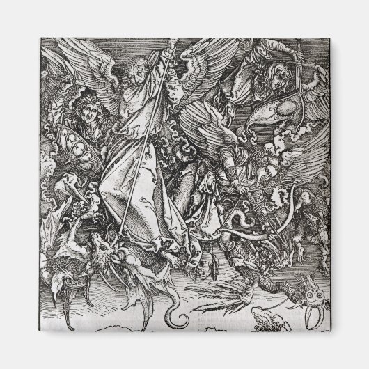 聖マイケルとドラゴンはラテン語から マグネット (正面)