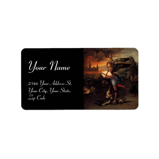 聖マイケルとドラゴン、ブラック ラベル (正面)