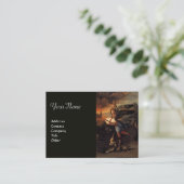 聖マイケルとドラゴン、モノグラム黒 名刺 (スタンド正面)