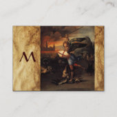 聖マイケルとドラゴン、モノグラム黒 名刺 (裏面)