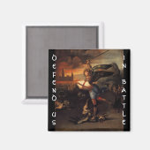 聖マイケルとドラゴン、茶色の黒 マグネット (正面/裏面)