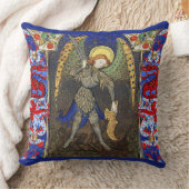 聖マイケル大天使と悪魔、赤いドラゴン クッション (ブランケット)