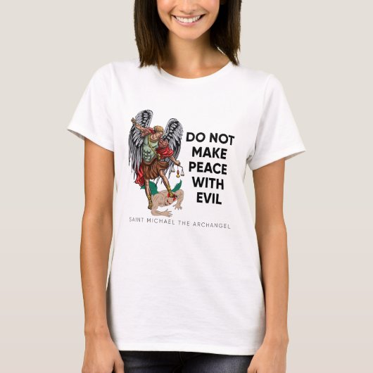 聖マイケル大天使TシャツカトリックTシャツ Tシャツ (正面)