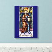 聖マイケル天使長ステンドグラス窓 キャンバスプリント (インサイチュ (ウッドフロア))