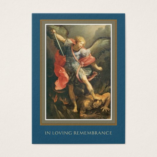 聖マイケル葬儀カトリック記念祈りの言葉カード (正面)