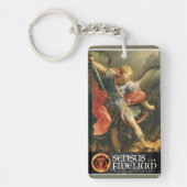 聖マイケル·アルチャンゲル宗教カトリック キーホルダー (正面)