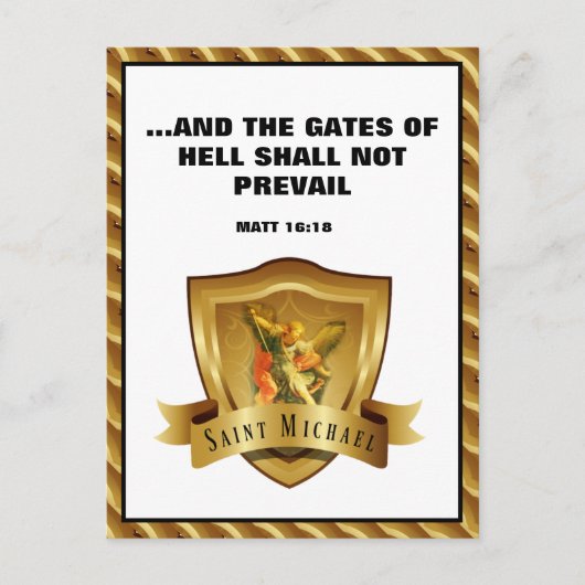 聖マイケル・アーチャンエル聖なる書物、 経典バイブル聖句ポストカ ポストカード (正面)