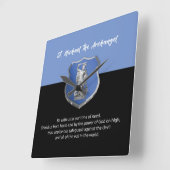 聖マイケル・アーチャンゲル・祈りの言葉考えるズ・オブ・ユー スクエア壁時計 (傾斜)