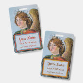 聖マイケル・ザ・アーチャンエル(詳細、M 017) バッジ (表裏)