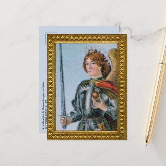 聖マイケル・ザ・アーチャンエル(詳細、M 017) ポストカード (正面/裏面インサイチュ)