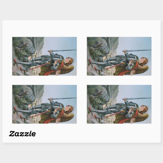 聖マイケル・ザ・アーチャンエル(詳細、M 017) 長方形シール (シート)