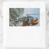 聖マイケル・ザ・アーチャンエル(詳細、M 017) 長方形シール (バッグ)