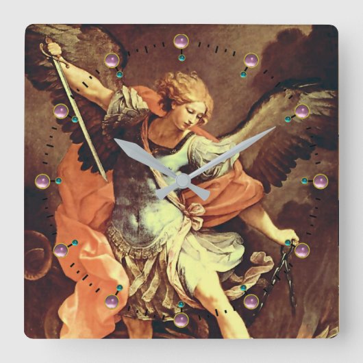 聖マイケル·ザ·アーチャンゲル スクエア壁時計 (正面)