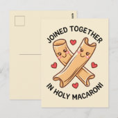聖マカロニの教会で一緒におもしろい結婚なる ポストカード (正面/裏面)