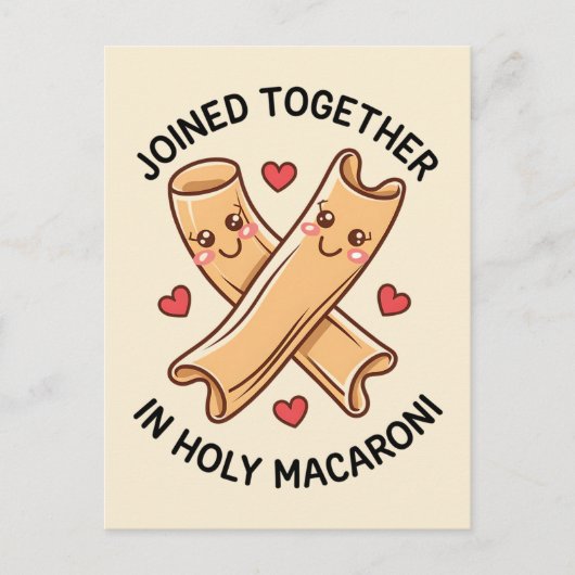 聖マカロニの教会で一緒におもしろい結婚なる ポストカード (正面)