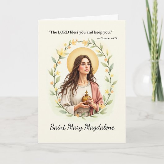 聖マグダラのマリア 神の平和と祝福を カード (正面)