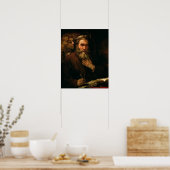 聖マタイと天使, 1655-60 (キャンバス上の油) ポスター (キッチン)