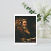聖マタイと天使, 1655-60 (キャンバス上の油) ポストカード (スタンド正面)
