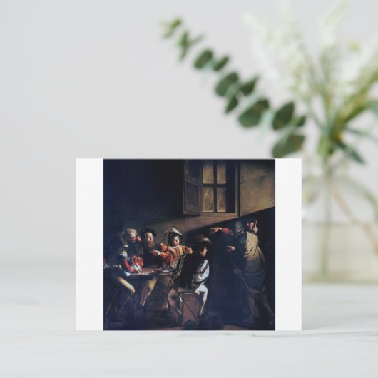聖マタイの召使カラヴァッジョ ポストカード (スタンド正面)